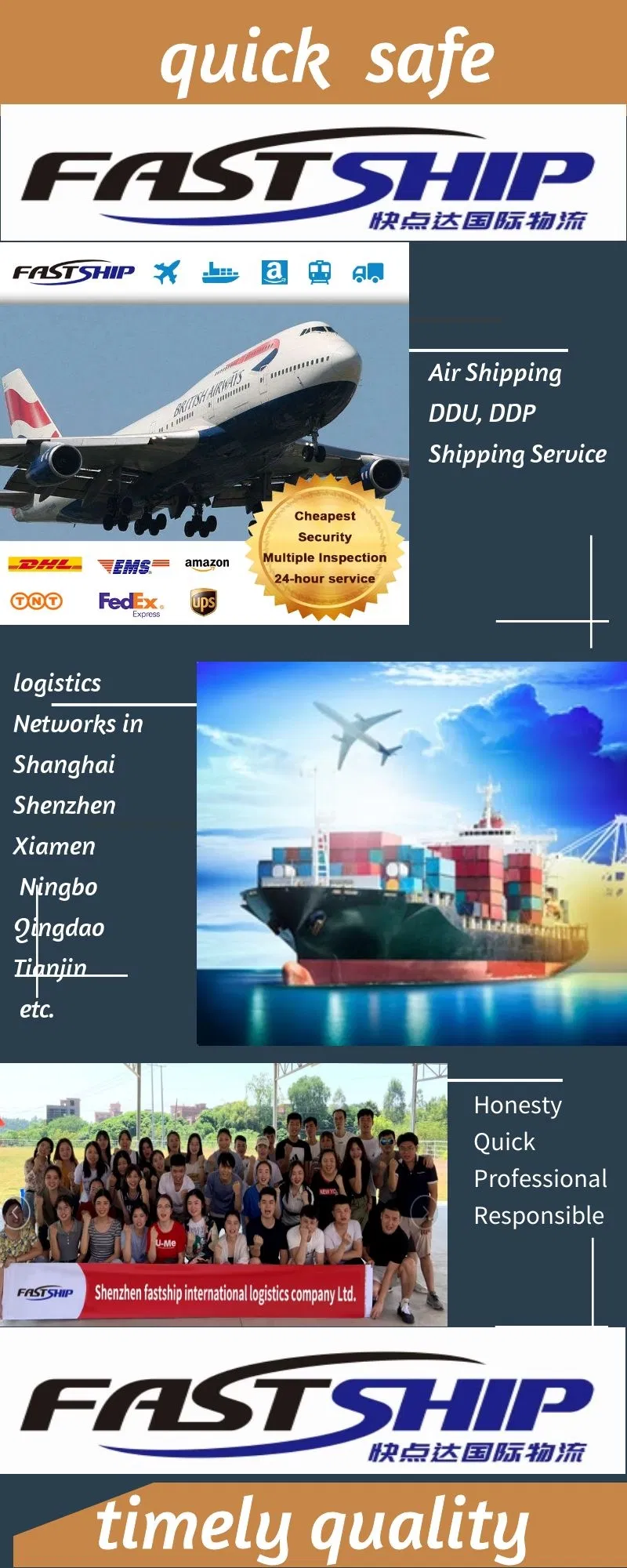 China Ocean Freight for Forwarding Shipping Container Consolidation to Tacoma Port USA