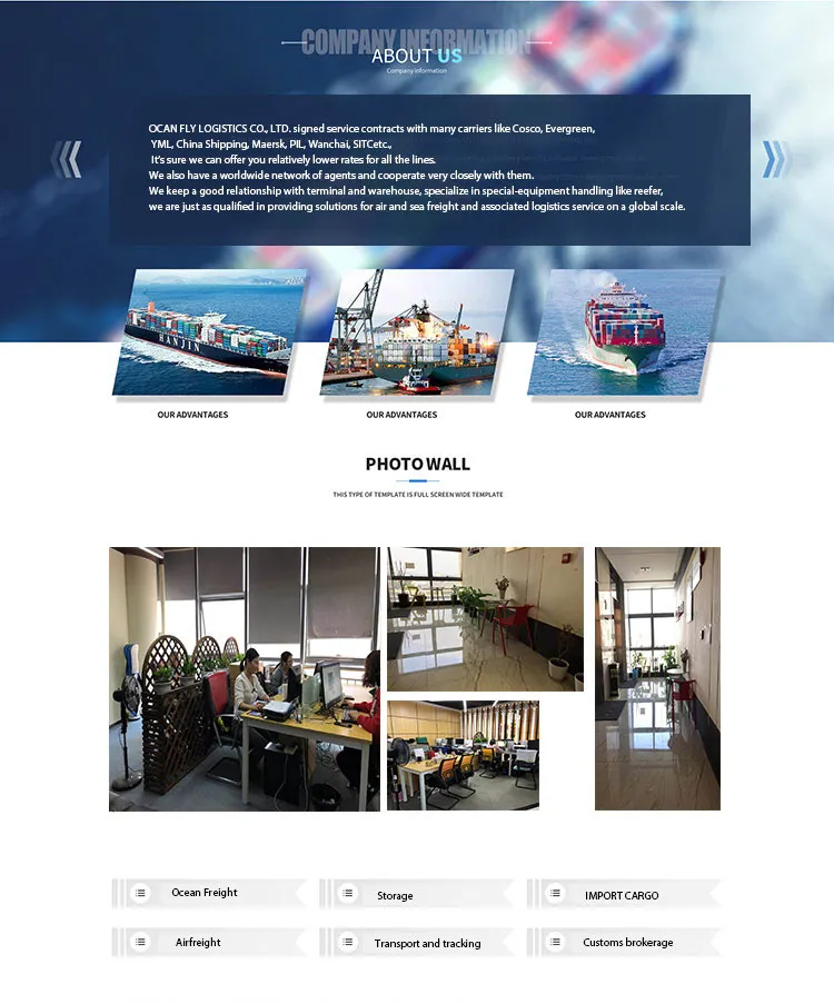 Ocan Fly Logistics Shipping Container Quick Assembling Prefab LCL/20gp/40gp/40hq Shipping Container Best Container